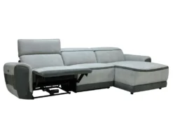 Canapé D'angle Droit Relax électrique En Tissu Gris Clair ORIETTO -Canapé Soldes Boutique canape 19584933