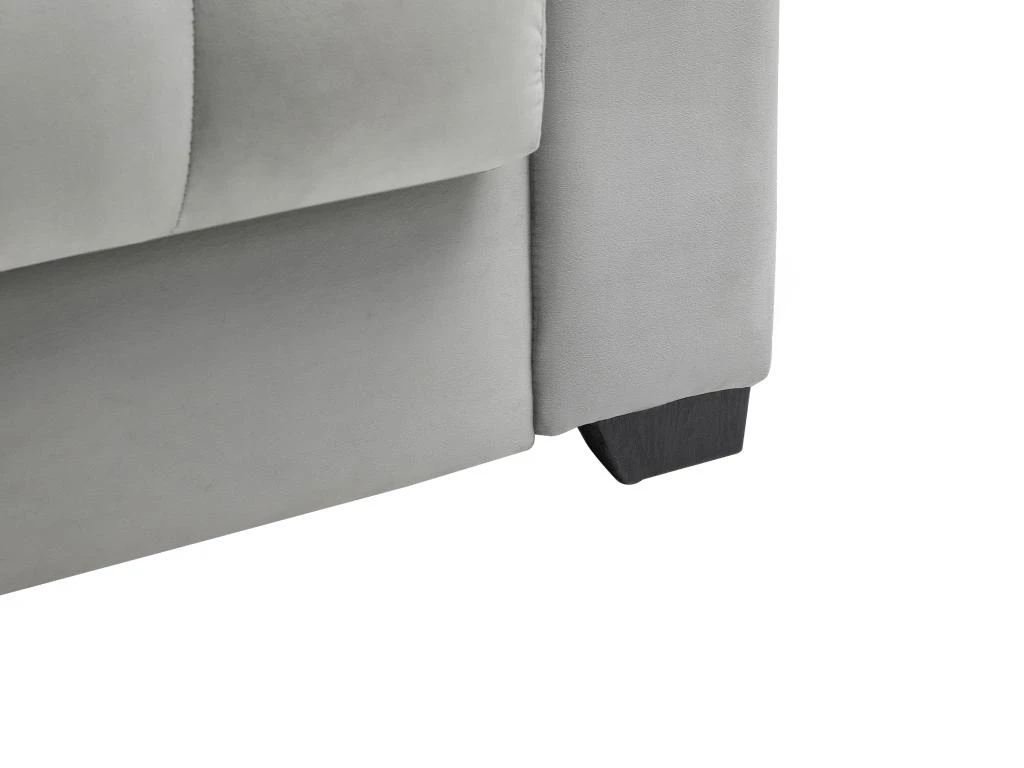 Canapé 3 Places Convertible Clic-clac En Velours Gris ZAPOTO 8 Canapé 3 Places Convertible Clic-clac En Velours Gris ZAPOTO – Image 8