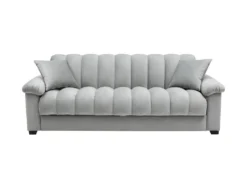 Canapé 3 Places Convertible Clic-clac En Velours Gris ZAPOTO 12 Canapé 3 Places Convertible Clic-clac En Velours Gris ZAPOTO -Canapé Soldes Boutique canape 19585883