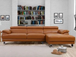 Canapé D'angle Droit En Cuir Premium Camel EXCELSIORA 15 Canapé D'angle Droit En Cuir Premium Camel EXCELSIORA -Canapé Soldes Boutique canape 196335