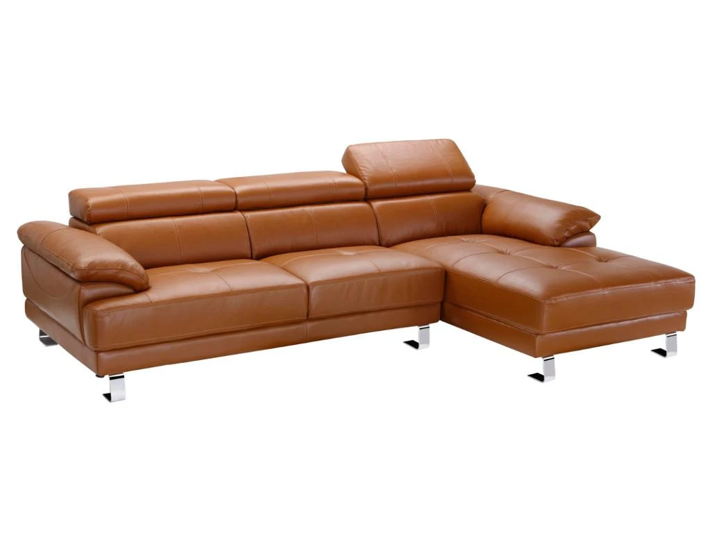Canapé D'angle Droit En Cuir Premium Camel EXCELSIORA 1 Canapé D'angle Droit En Cuir Premium Camel EXCELSIORA