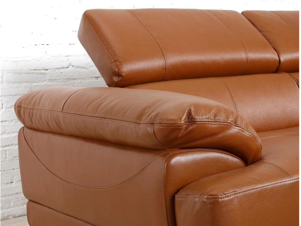 Canapé D'angle Droit En Cuir Premium Camel EXCELSIORA 6 Canapé D'angle Droit En Cuir Premium Camel EXCELSIORA – Image 6