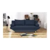 TEIJO Banquette Convertible 3 Places Avec Coffre De Rangement - Tissu Bleu - L 190 X P 84 X H 92 Cm