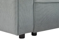 Canapé D'angle Droit Et Pouf En Velours Côtelé Bleu Clair BORORE -Canapé Soldes Boutique canape 19738557