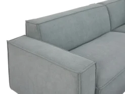 Canapé D'angle Gauche Et Pouf En Velours Côtelé Bleu Clair BORORE -Canapé Soldes Boutique canape 19738609