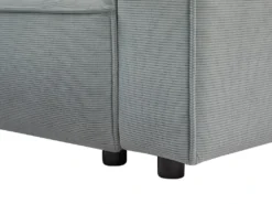 Canapé D'angle Gauche Et Pouf En Velours Côtelé Bleu Clair BORORE -Canapé Soldes Boutique canape 19738633