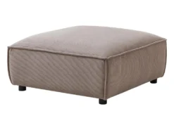 Canapé D'angle Droit Et Pouf En Velours Côtelé Taupe BORORE -Canapé Soldes Boutique canape 19758337
