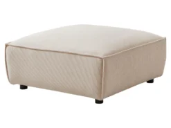 Canapé D'angle Gauche Et Pouf En Velours Côtelé Beige BORORE -Canapé Soldes Boutique canape 19758845