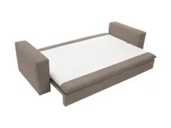 Canapé 3 Places Convertible En Velours Côtelé Taupe TILIA -Canapé Soldes Boutique canape 19766921