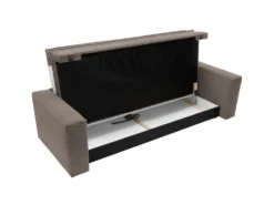 Canapé 3 Places Convertible En Velours Côtelé Taupe TILIA -Canapé Soldes Boutique canape 19766939