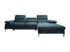 Canapé D'angle Droit Convertible En Velours Bleu Nuit SEPINA De Pascal Morabito -Canapé Soldes Boutique canape 19768755