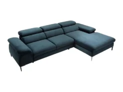 Canapé D'angle Droit Convertible En Velours Bleu Nuit SEPINA De Pascal Morabito -Canapé Soldes Boutique canape 19768903