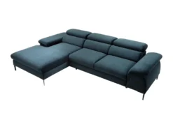 Canapé D'angle Gauche Convertible En Velours Bleu Nuit SEPINA De Pascal Morabito -Canapé Soldes Boutique canape 19769217