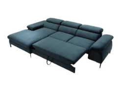 Canapé D'angle Gauche Convertible En Velours Bleu Nuit SEPINA De Pascal Morabito -Canapé Soldes Boutique canape 19769259