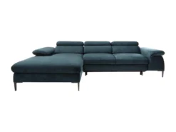 Canapé D'angle Gauche Convertible En Velours Bleu Nuit SEPINA De Pascal Morabito -Canapé Soldes Boutique canape 19769347