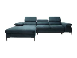 Canapé D'angle Gauche Convertible En Velours Bleu Nuit SEPINA De Pascal Morabito -Canapé Soldes Boutique canape 19769391