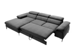 Canapé D'angle Gauche Convertible En Velours Anthracite SEPINA De Pascal Morabito -Canapé Soldes Boutique canape 19769581