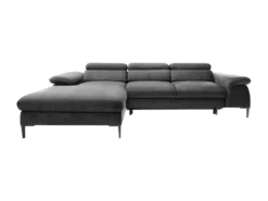 Canapé D'angle Gauche Convertible En Velours Anthracite SEPINA De Pascal Morabito -Canapé Soldes Boutique canape 19769633