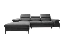 Canapé D'angle Gauche Convertible En Velours Anthracite SEPINA De Pascal Morabito -Canapé Soldes Boutique canape 19769635