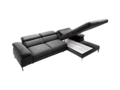 Canapé D'angle Droit Convertible En Velours Anthracite SEPINA De Pascal Morabito -Canapé Soldes Boutique canape 19769805