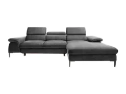 Canapé D'angle Droit Convertible En Velours Anthracite SEPINA De Pascal Morabito -Canapé Soldes Boutique canape 19769857