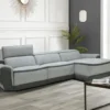 Canapé D'angle Droit Relax électrique En Tissu Gris Clair ORIETTO