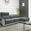 Canapé D'angle Droit Relax électrique En Tissu Gris Foncé ORIETTO
