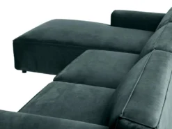 Canapé D'angle Gauche En Velours Bleu OTRANO -Canapé Soldes Boutique canape 19874129