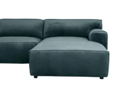 Canapé D'angle Droit En Velours Bleu OTRANO -Canapé Soldes Boutique canape 19874139