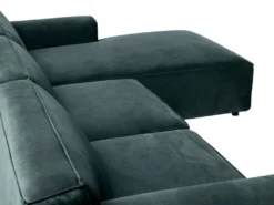 Canapé D'angle Droit En Velours Bleu OTRANO -Canapé Soldes Boutique canape 19874147