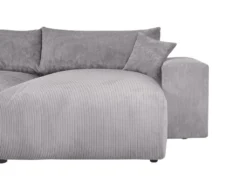Canapé D'angle Réversible En Velours Côtelé Gris Clair LUMIO -Canapé Soldes Boutique canape 19874419