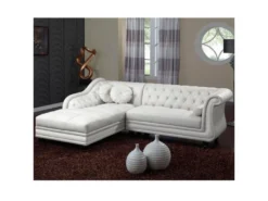 Canapé D'angle Brittish Blanc Style Chesterfield -Canapé Soldes Boutique canape 19939937