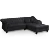 Canapé D'angle Brittish Noir Style Chesterfield