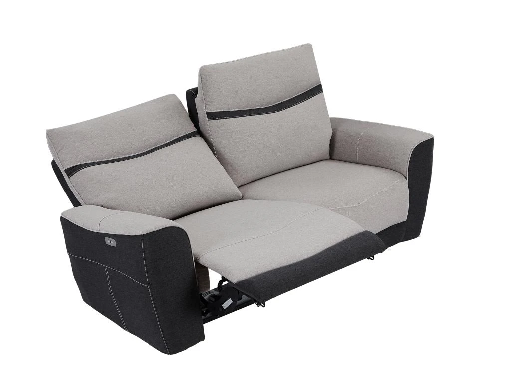 Canapé 3 Places Relax électrique En Tissu Gris Et Anthracite DAMON 5 Canapé 3 Places Relax électrique En Tissu Gris Et Anthracite DAMON – Image 5