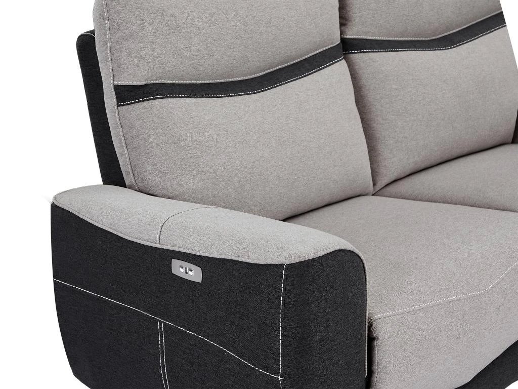 Canapé 3 Places Relax électrique En Tissu Gris Et Anthracite DAMON 6 Canapé 3 Places Relax électrique En Tissu Gris Et Anthracite DAMON – Image 6