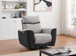 Fauteuil Relax électrique En Tissu Gris Et Anthracite DAMON