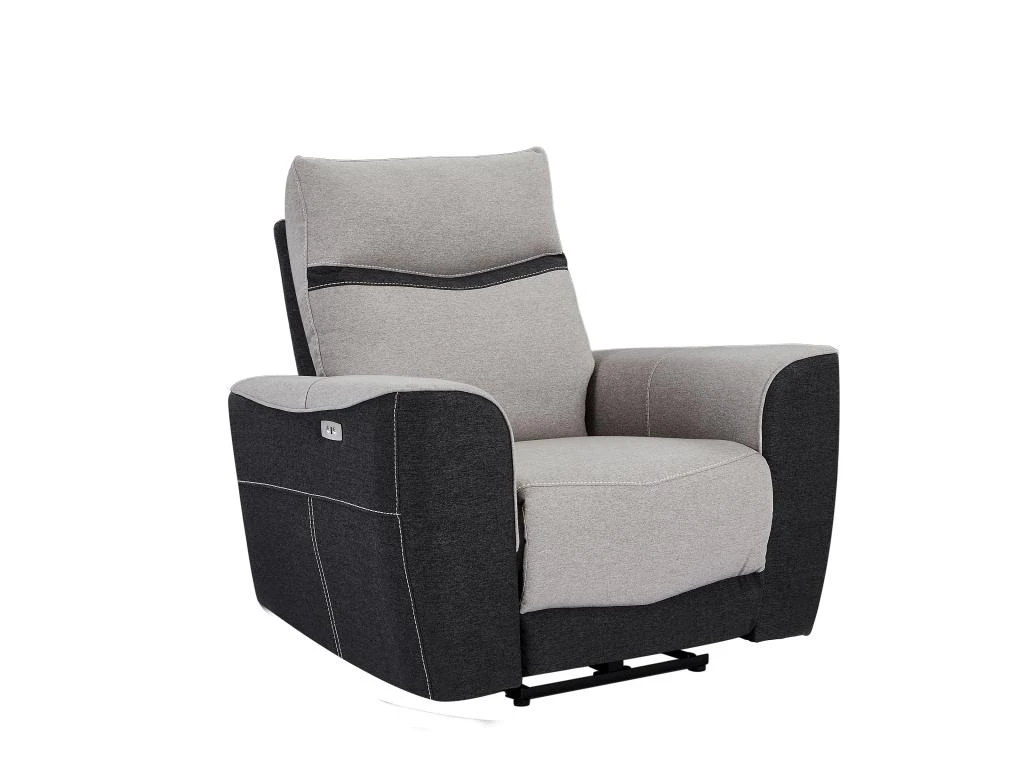 Fauteuil Relax électrique En Tissu Gris Et Anthracite DAMON 2 Fauteuil Relax électrique En Tissu Gris Et Anthracite DAMON – Image 2