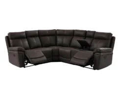 Grand Canapé D'angle Relax En Cuir Marron DEVERA -Canapé Soldes Boutique canape 19956263