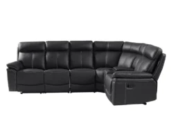 Grand Canapé D'angle Relax En Cuir Noir DEVERA -Canapé Soldes Boutique canape 19956301