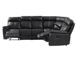 Grand Canapé D'angle Relax En Cuir Noir DEVERA -Canapé Soldes Boutique canape 19956315