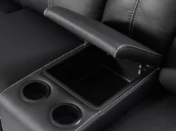 Grand Canapé D'angle Relax En Cuir Noir DEVERA -Canapé Soldes Boutique canape 19956347