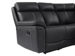 Grand Canapé D'angle Relax En Cuir Noir DEVERA -Canapé Soldes Boutique canape 19956361