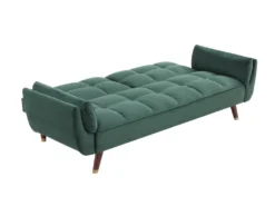 Canapé 3 Places Convertible Clic-clac En Velours Vert GULCAN -Canapé Soldes Boutique canape 19964443