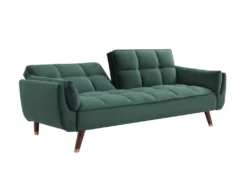 Canapé 3 Places Convertible Clic-clac En Velours Vert GULCAN -Canapé Soldes Boutique canape 19964447