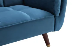 Canapé 3 Places Convertible Clic-clac En Velours Bleu GULCAN -Canapé Soldes Boutique canape 19964885