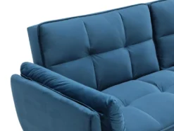 Canapé 3 Places Convertible Clic-clac En Velours Bleu GULCAN -Canapé Soldes Boutique canape 19964905