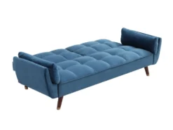 Canapé 3 Places Convertible Clic-clac En Velours Bleu GULCAN -Canapé Soldes Boutique canape 19964929