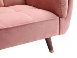 Canapé 3 Places Convertible Clic-clac En Velours Rose GULCAN -Canapé Soldes Boutique canape 19966141