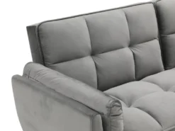 Canapé 3 Places Convertible Clic-clac En Velours Gris GULCAN -Canapé Soldes Boutique canape 19976303