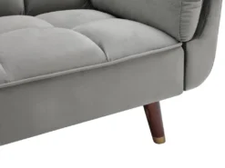 Canapé 3 Places Convertible Clic-clac En Velours Gris GULCAN -Canapé Soldes Boutique canape 19976321